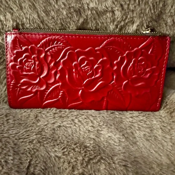Patricia Nash Red Floral Embossed Wallet - Picture 2 of 7